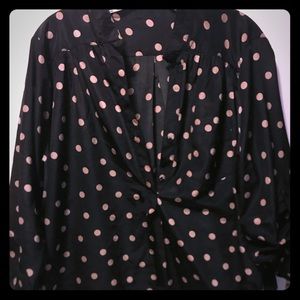 Black polka dot tunic top